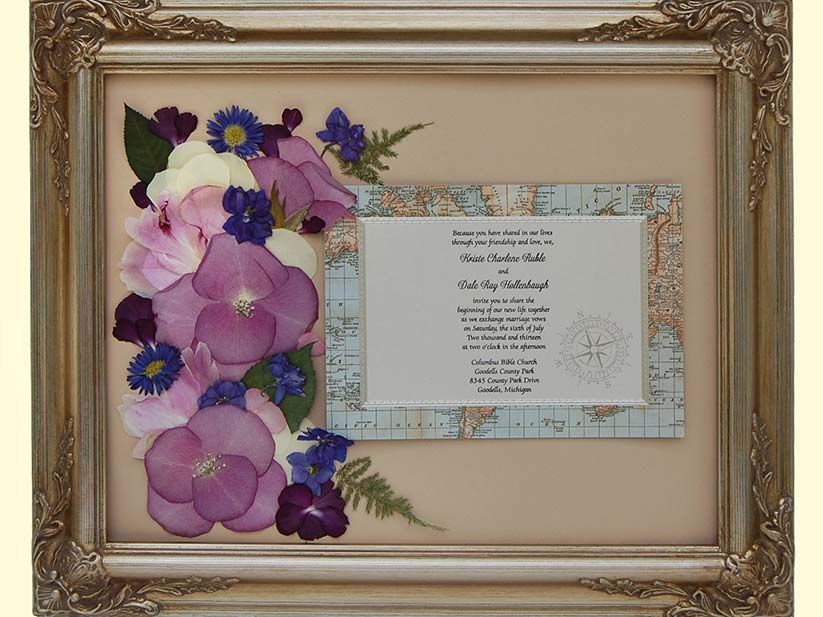 framed wedding invitation
