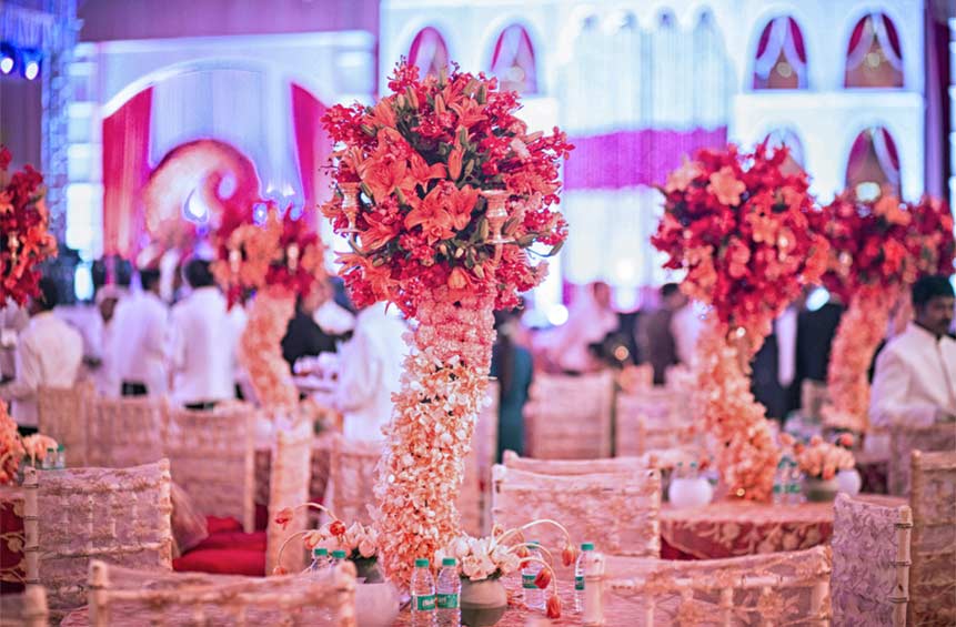 pink wedding decoration