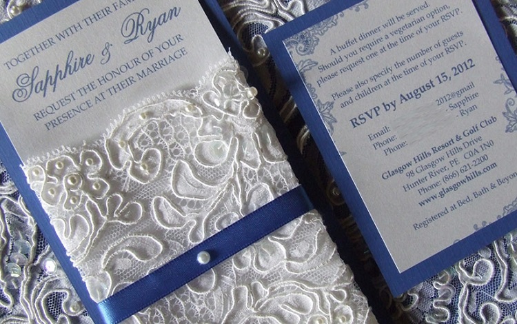 lacy wedding invitation